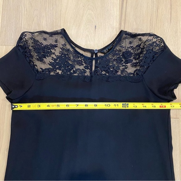 Zara | Black Lace Accent Pleated Sheath Dress xs 🖤 - Picture 9 of 12
